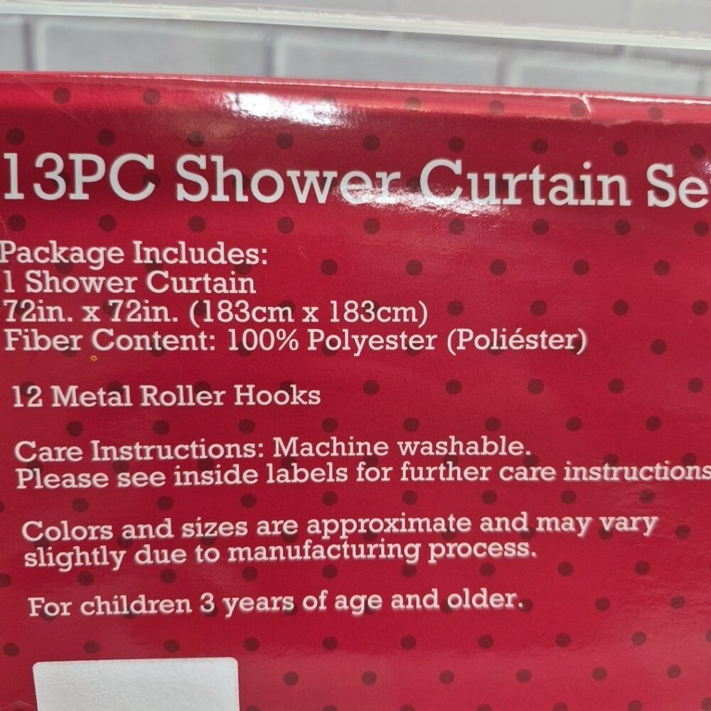Strawberry Shortcake 13PC Shower Curtain Set Pink 72x72 Fabric With Hooks Bath - Picture 7 of 7
